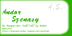 andor szenasy business card